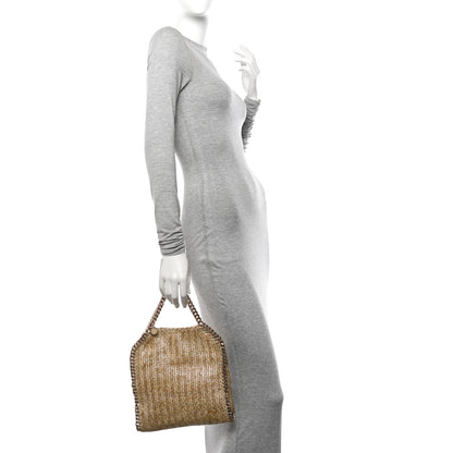 Stella McCartney Metallic Raffia Mini Falabella Tote Gold 2 of 10