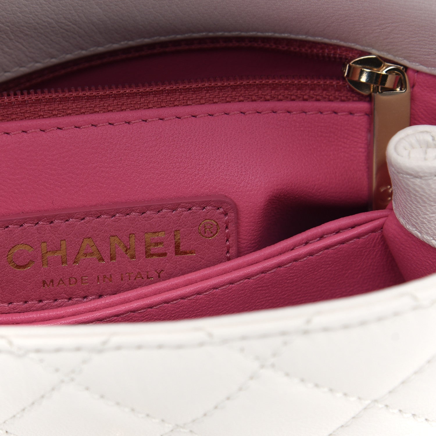 Chanel Goatskin Quilted Extra Mini Rainbow Coco Handle Flap White 6 of 11