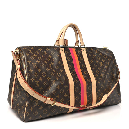 Louis Vuitton Monogram My LV Heritage Keepall Bandouliere 55 Fuchsia Orange 2 of 10