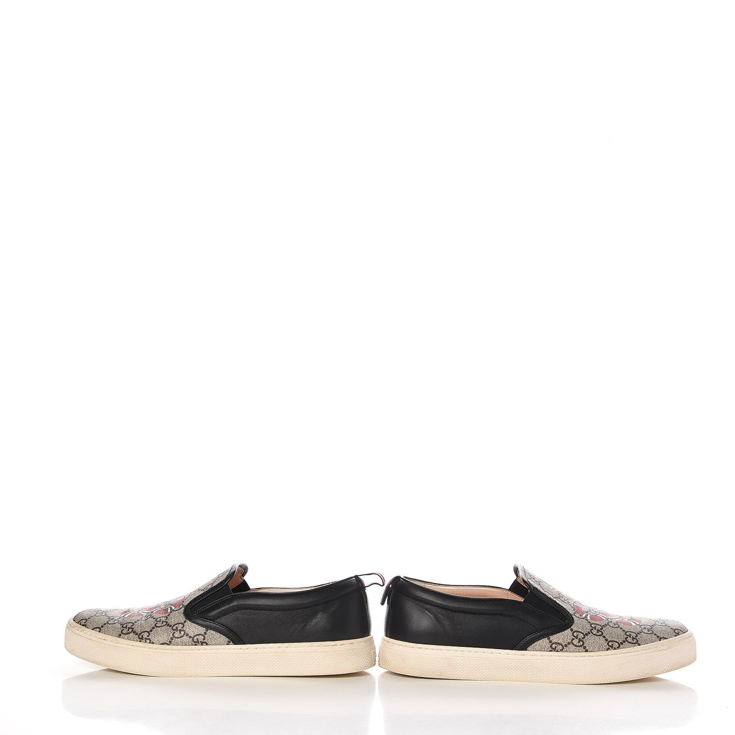 GG Supreme Monogram Snake Slip On Sneakers Brown