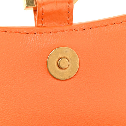 Balenciaga Shiny Calfskin Crocodile Embossed Hourglass Top Handle Bag Mini Orange 25 of 31
