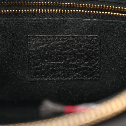 Valentino Garavani Grained Calfskin Twist Lock My Rockstud Shoulder Bag Black 6 of 10