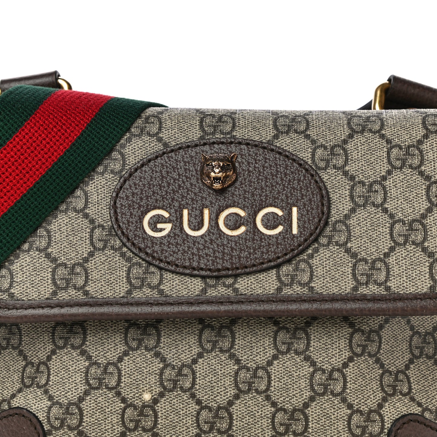 GG Supreme Monogram Web Small Neo Vintage Double Flap Messenger Bag Beige New Acero