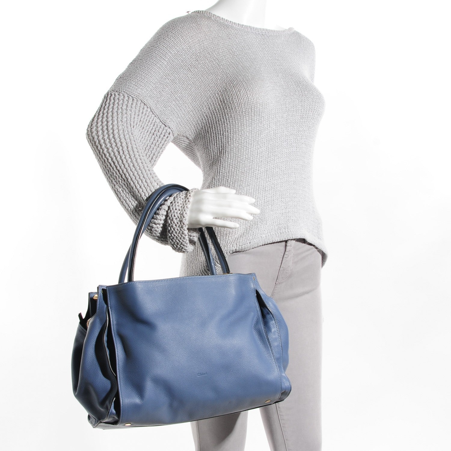 Chloe Calfskin Dree Shoulder Bag Street Blue 2 of 9