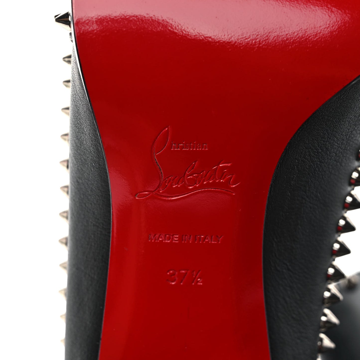 Calfskin Spikes Chelsea Outline Boots 37.5 Black