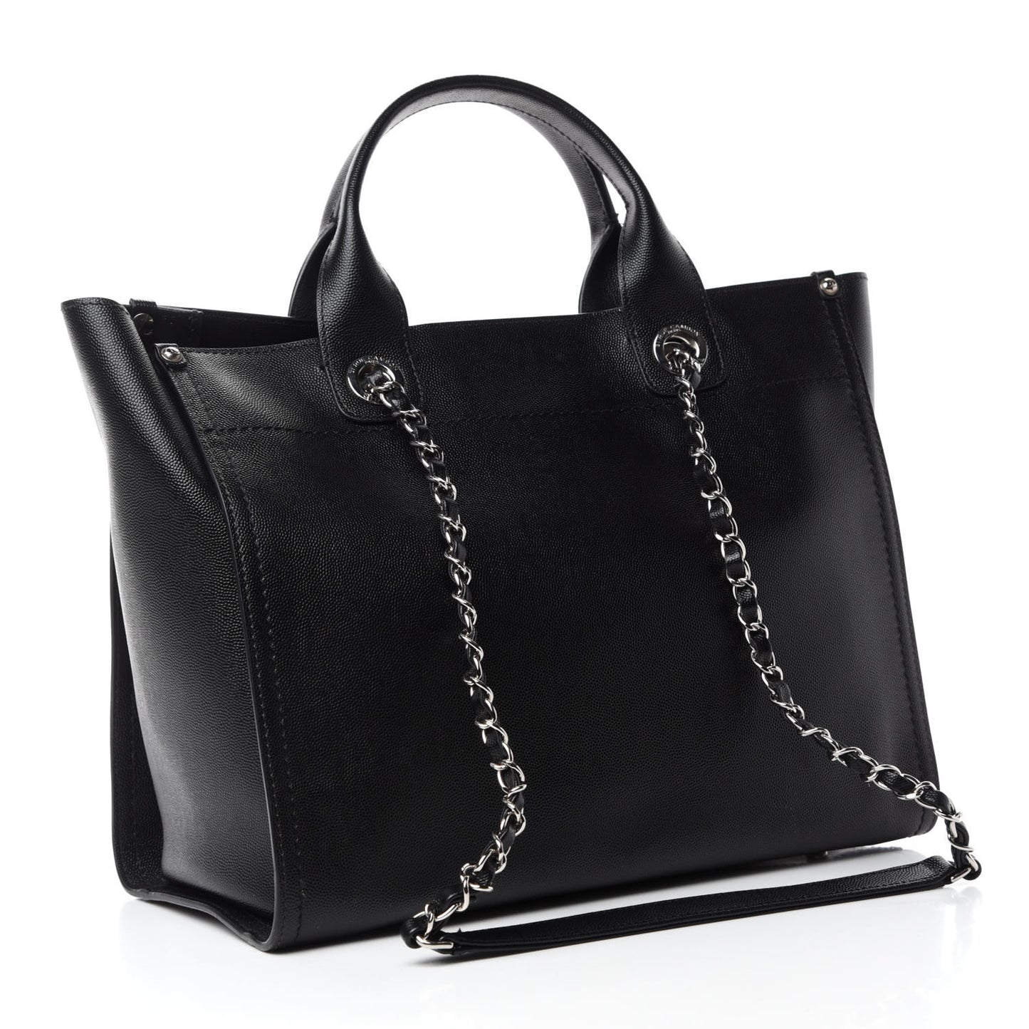 Caviar Small Studded Deauville Tote Black