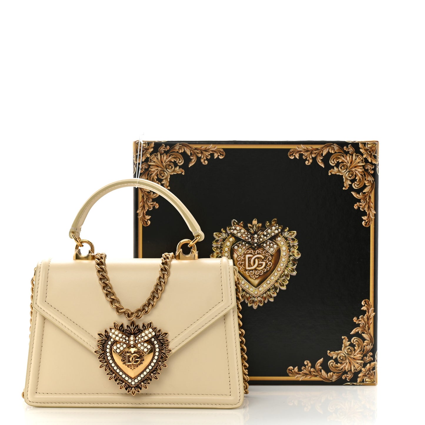 Smooth Calfskin Small Devotion Envelope Top Handle Bag Light Beige