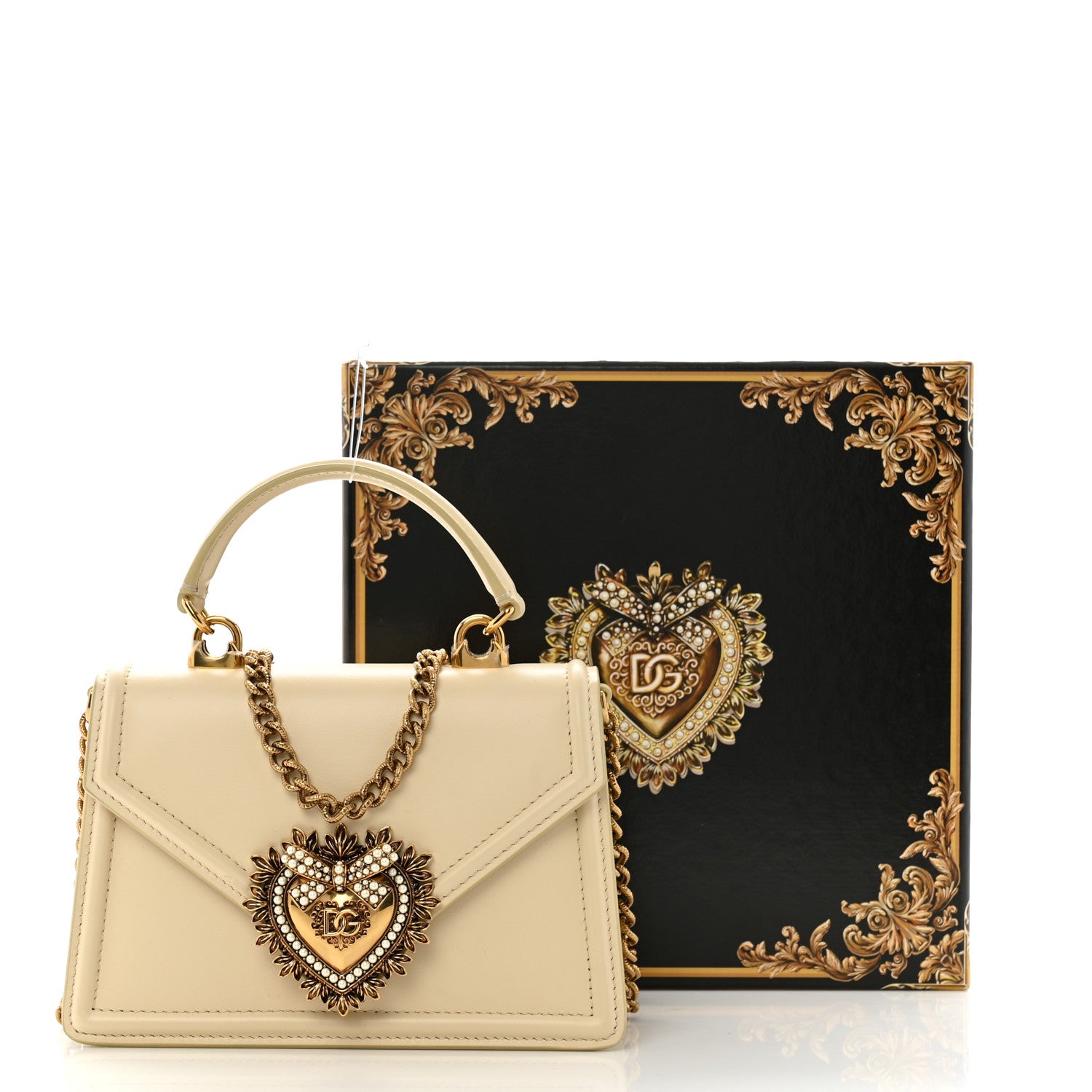 Dolce & Gabbana Smooth Calfskin Small Devotion Envelope Top Handle Bag Light Beige 11 of 11
