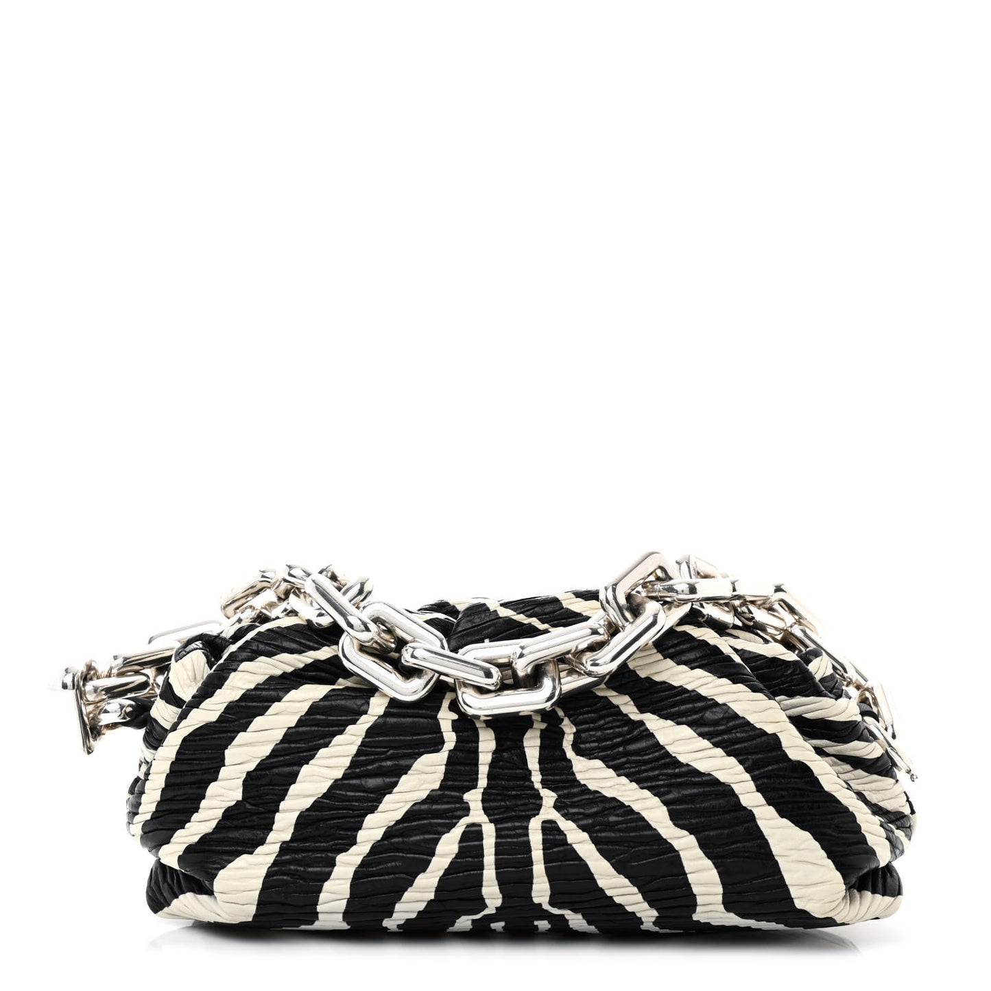 Nappa Zebra Print The Pouch Oversized Clutch White Black