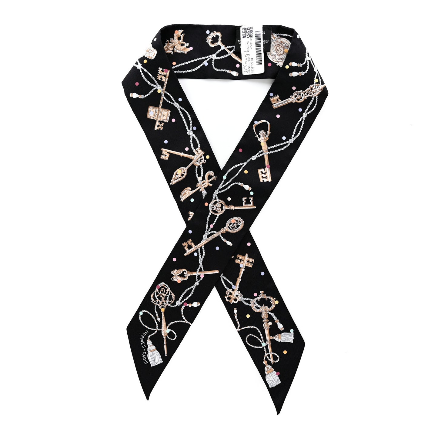 Silk Les Cles A Pois Twilly Black Beige Rose Multicolor