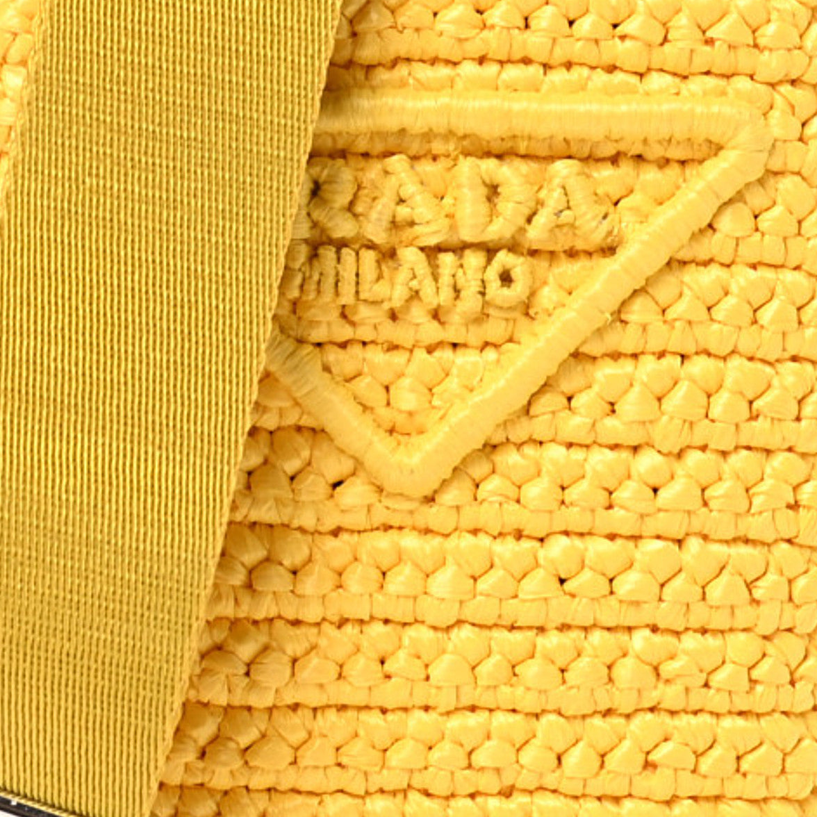 Yarn Raffia Effect Crochet Mini Crossbody Bag Giallo