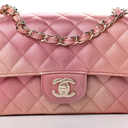 Chanel Metallic Lambskin Quilted Ombre Mini Rectangular Flap Pink 8 of 13