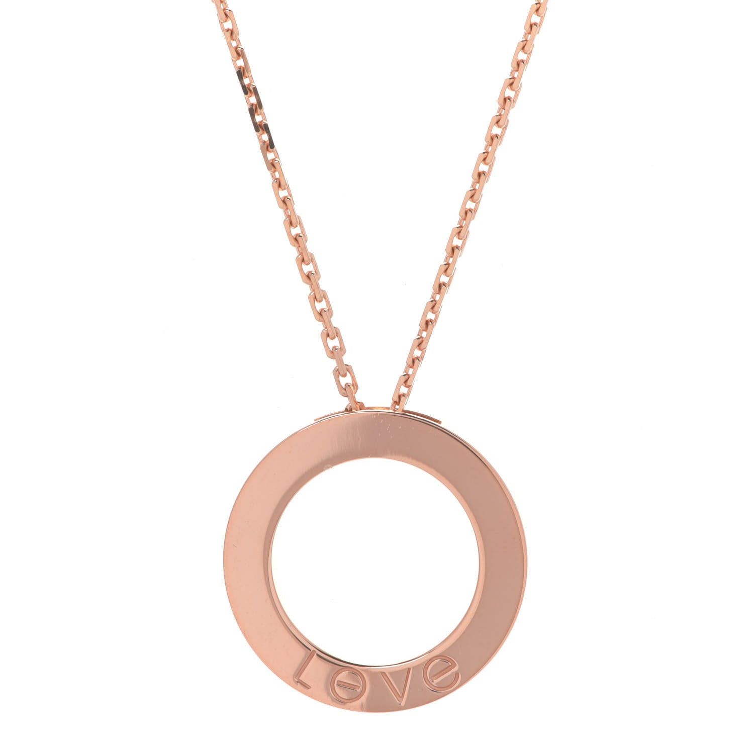 Cartier 18K Pink Gold Diamond LOVE Paved Necklace 5 of 7