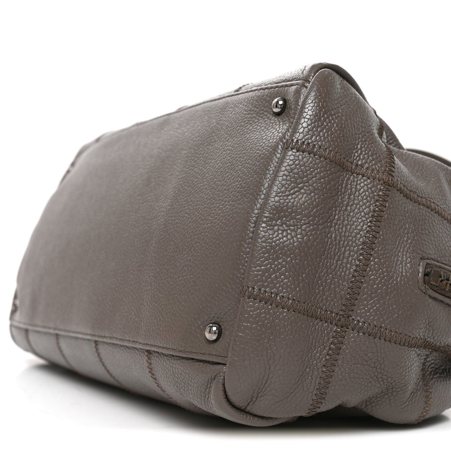 Caviar Square Stitched Bowler Grey