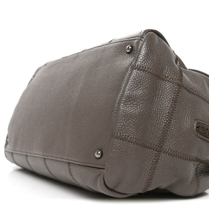 Chanel Caviar Square Stitched Bowler Grey 10 of 11