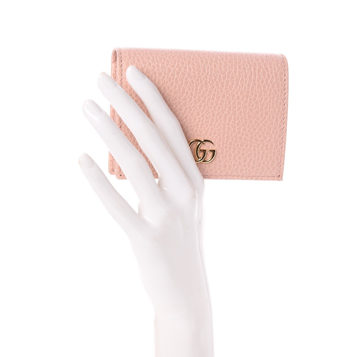 Gucci Dollar Calfskin GG Marmont Card Case Perfect Pink 2 of 8