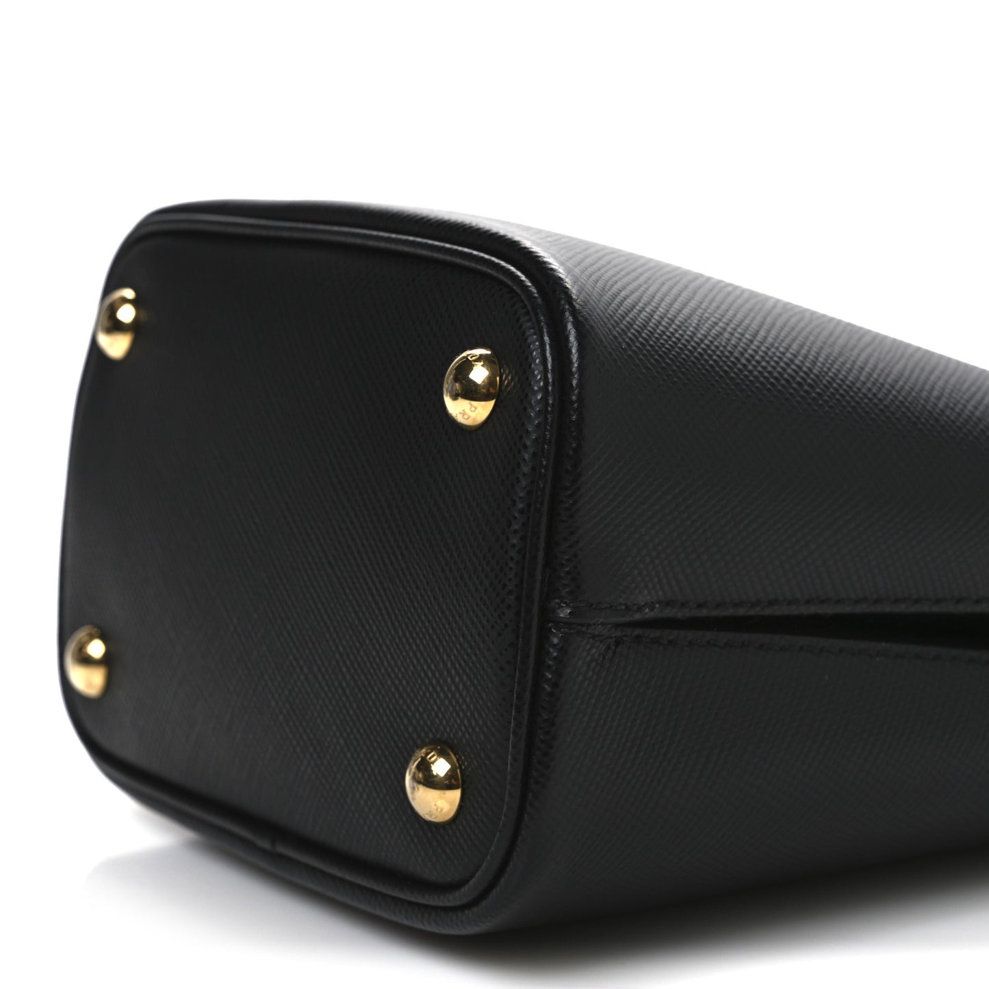 Saffiano Cuir Small Panier Bucket Bag Black Fuoco