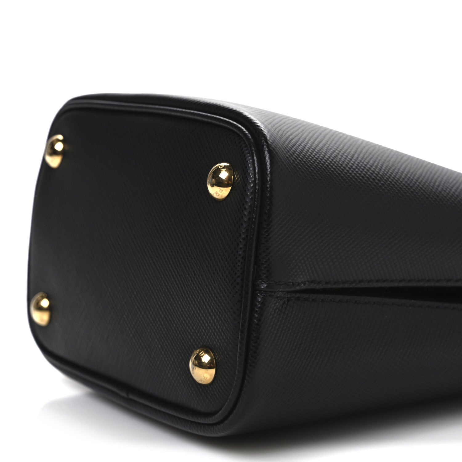 Prada Saffiano Cuir Small Panier Bucket Bag Black Fuoco 9 of 9