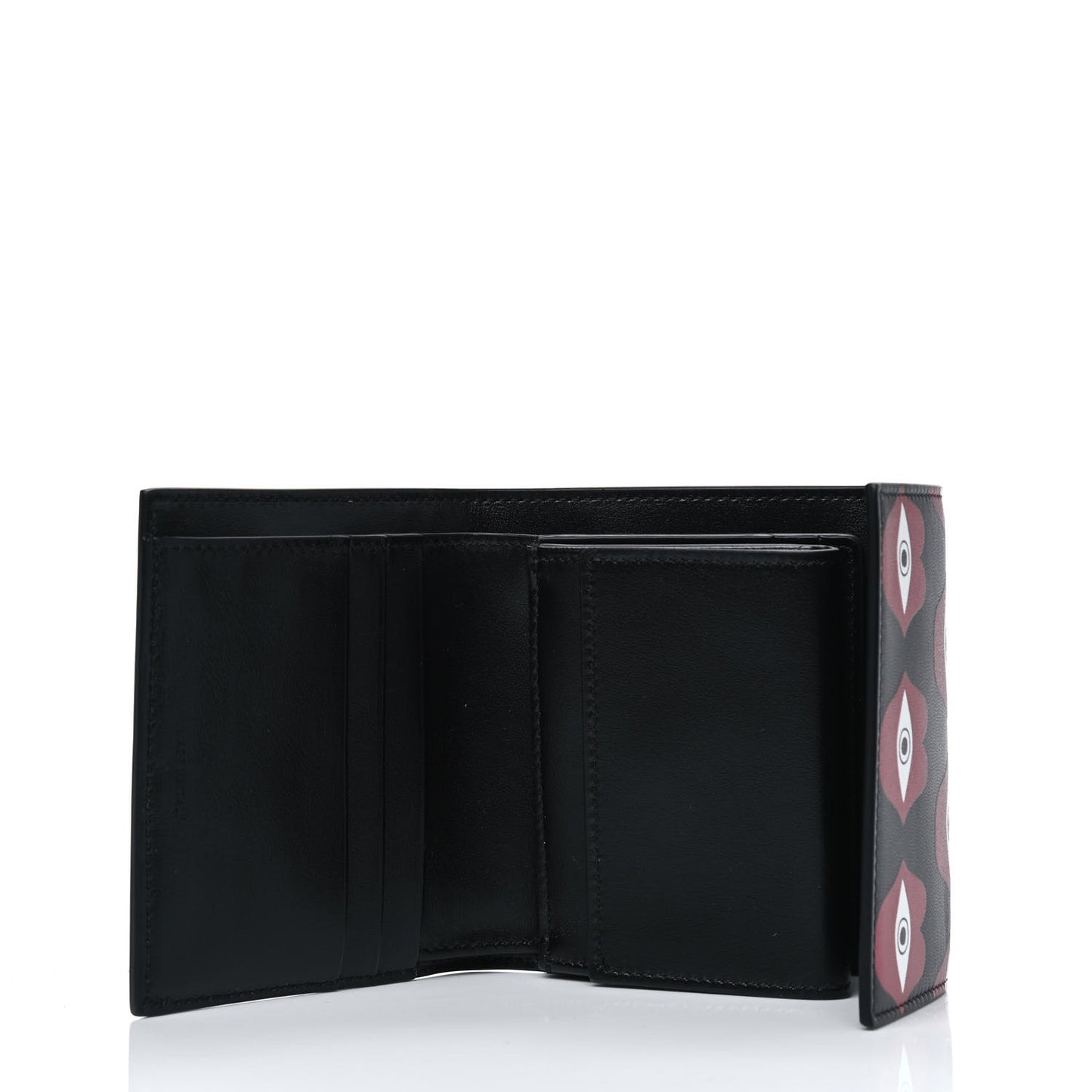 X ANNELI SANAYE HENRIKSSON Smooth Calfskin Telepathic Compact Wallet Red Black