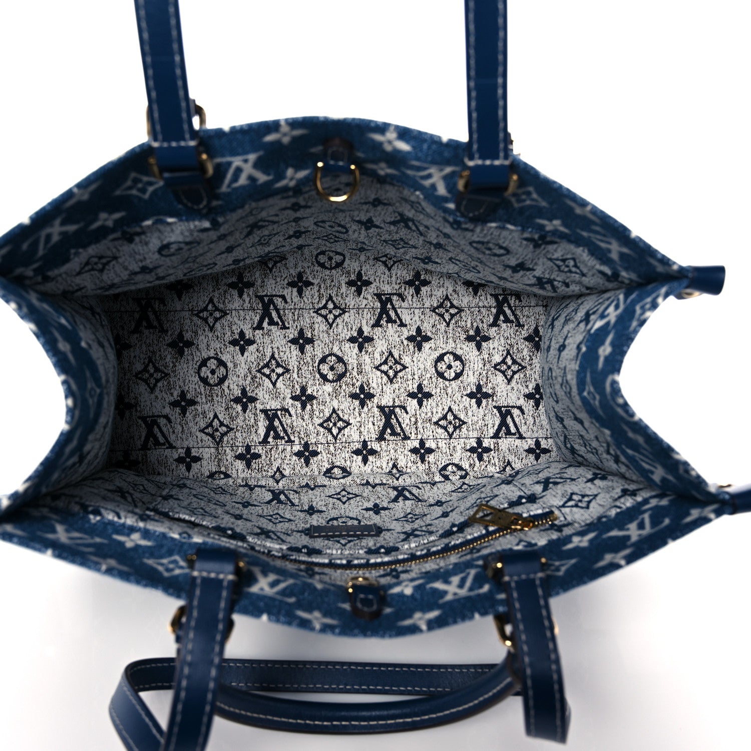 Louis Vuitton Monogram Jacquard Denim Onthego MM Bleu 5 of 9