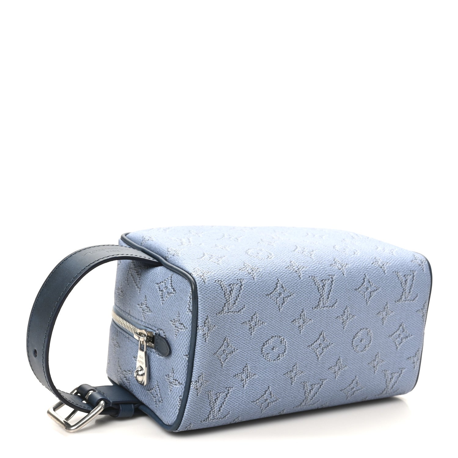 Louis Vuitton Monogram Heritage Locker Dopp Kit Toilet Pouch Blue 4 of 7