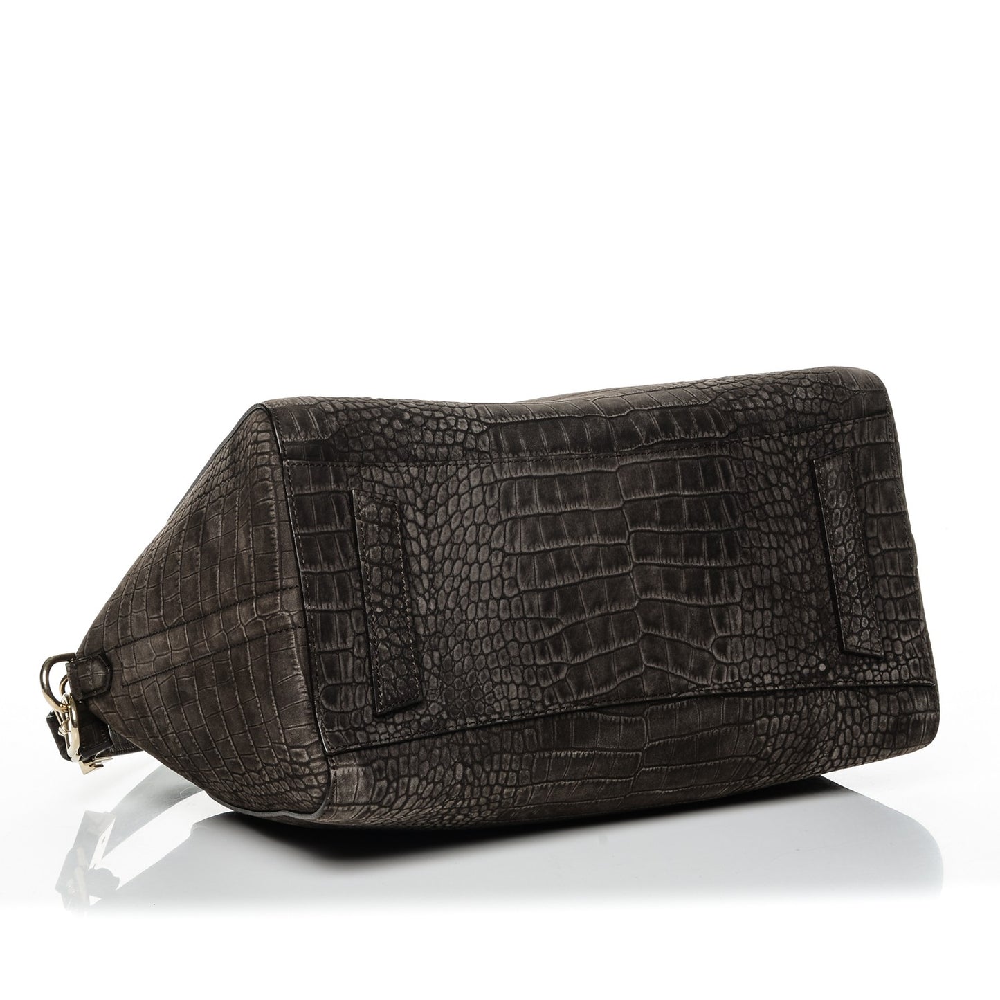 Nubuck Crocodile Embossed Medium Antigona Brown