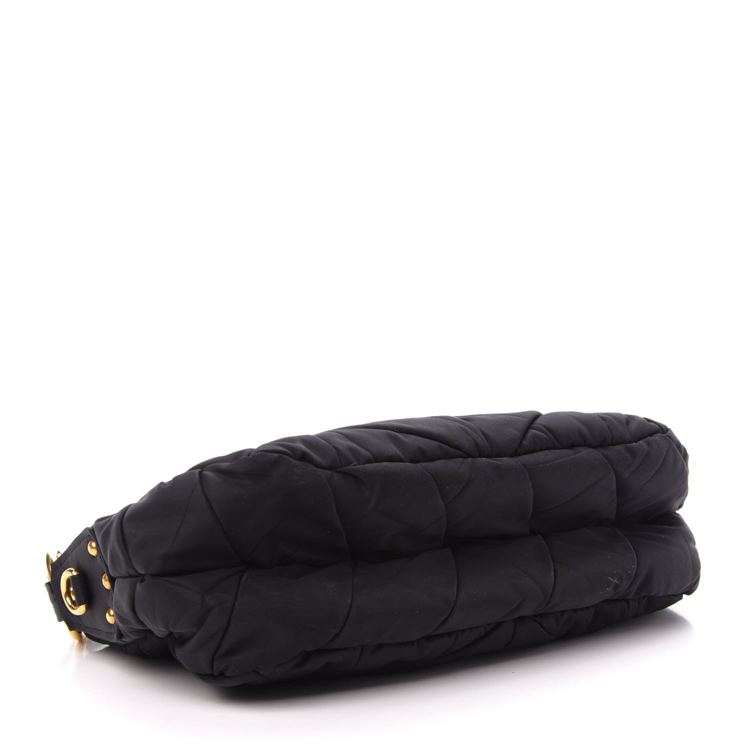 Prada Tessuto Nylon Chevron Quilted Shoulder Bag Black 4 of 11