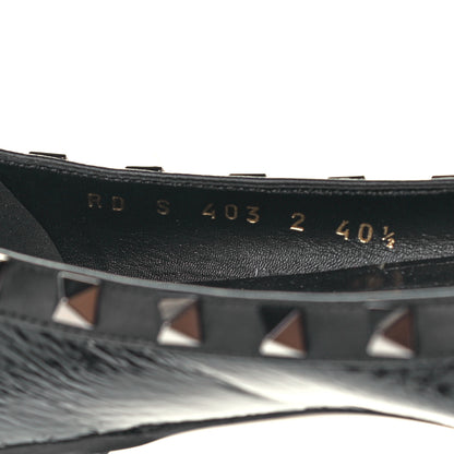 Valentino Garavani Patent Rockstud Ballerina Flats 40.5 Black 9 of 11