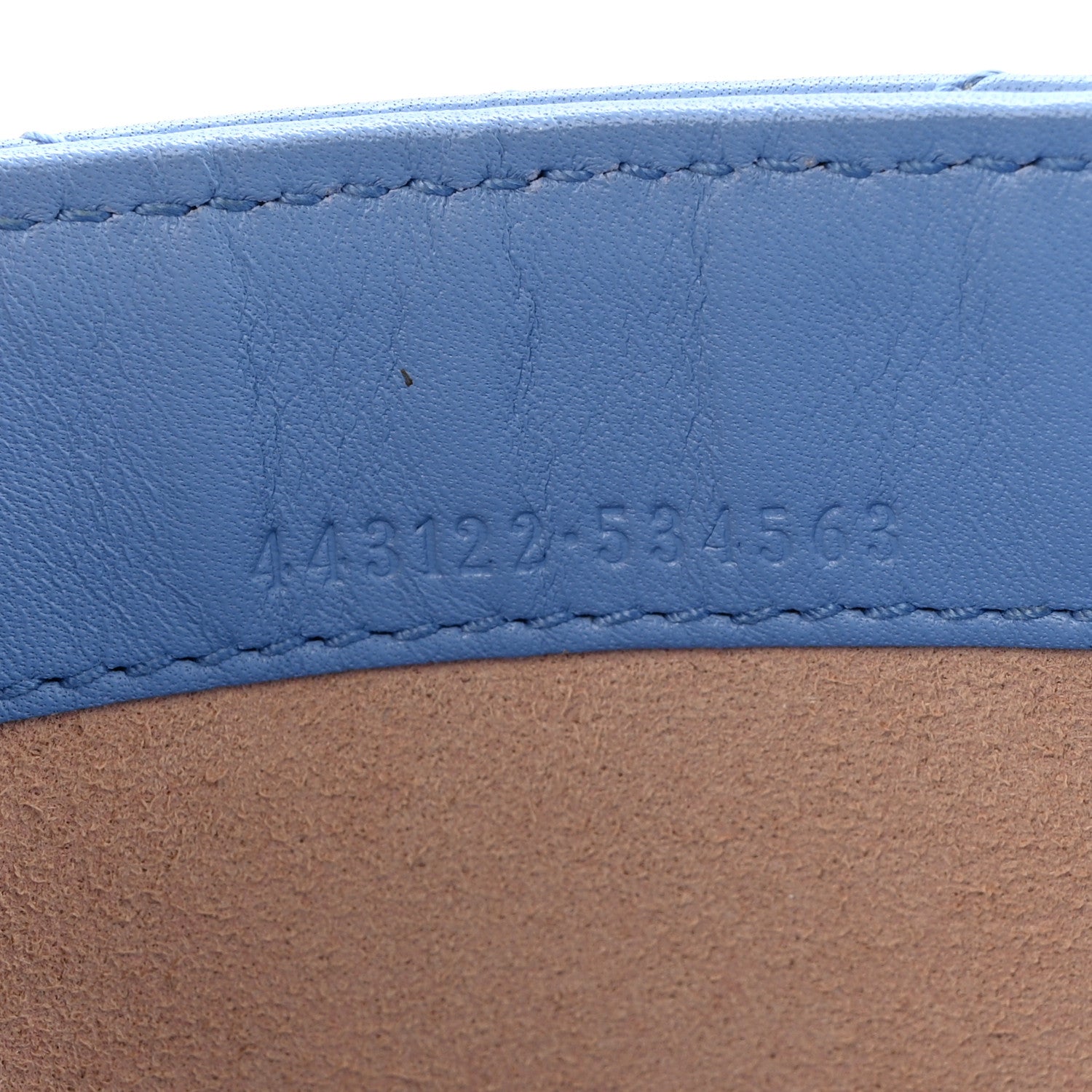 Gucci Calfskin Matelasse Mini GG Marmont Chain Wallet Clear Sky Blue 7 of 13