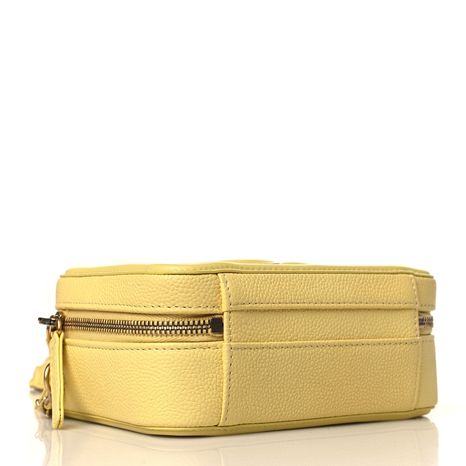 Chanel Caviar Quilted Small CC Filigree Vanity Case Yellow 4 of 10