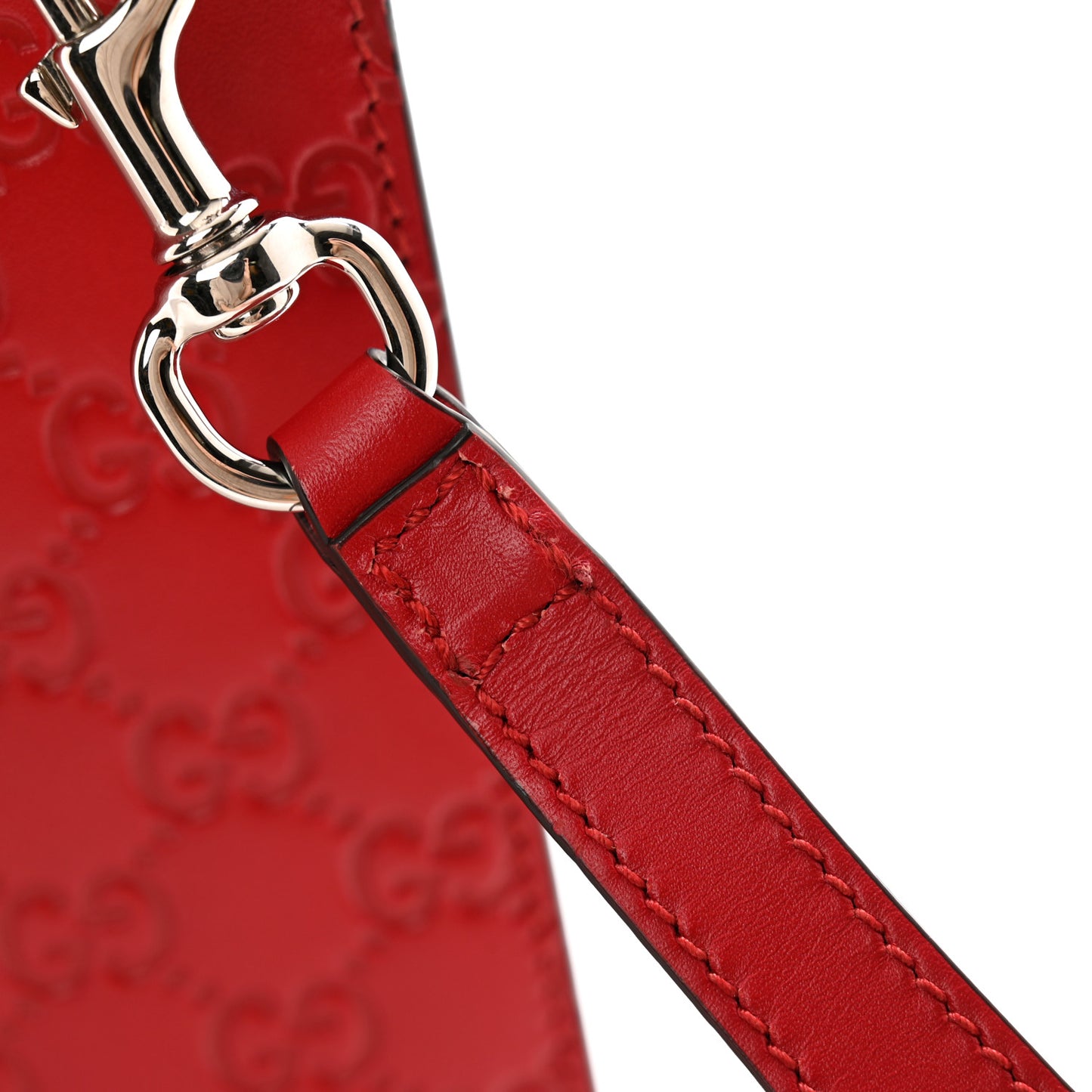 Guccissima Medium Documents Holder Hibiscus Red