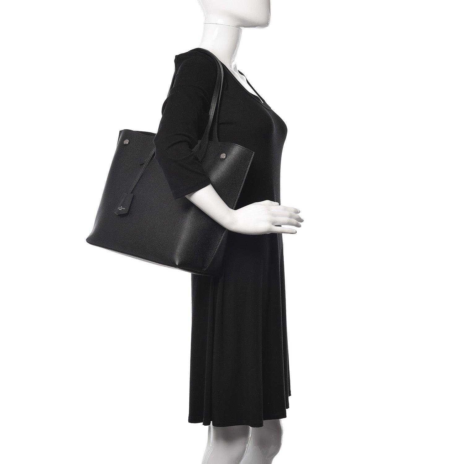 Louis Vuitton Calfskin Lockme Go Tote Black 2 of 12