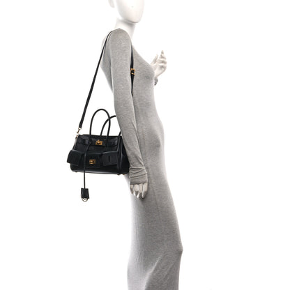 Balenciaga Smooth Calfskin Mini Bel Air Carry All Bag Black 2 of 9