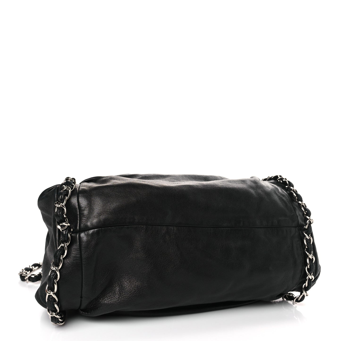 Lambskin Large Sharpei Shoulder Bag Black