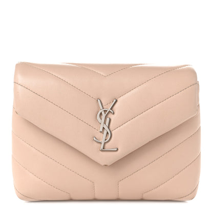 Saint Laurent Calfskin Y Quilted Monogram Toy Loulou Crossbody Bag Nude Powder 11 of 12