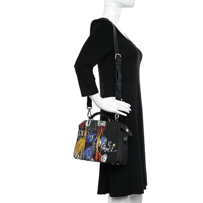 Fendi X NOEL FIELDING Cuoio Romano Painted Mini Peekaboo I SEE U Satchel Black Multicolor 2 of 11