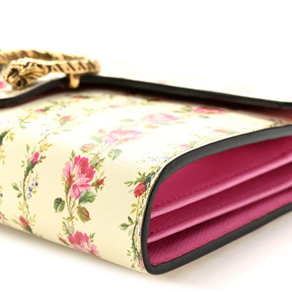 Gucci Calfskin Floral Print Mini Dionysus Chain Wallet Ivory Pink 10 of 10