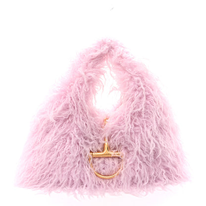 Gucci Faux Fur Softbit Shoulder Bag Pink 1 of 11