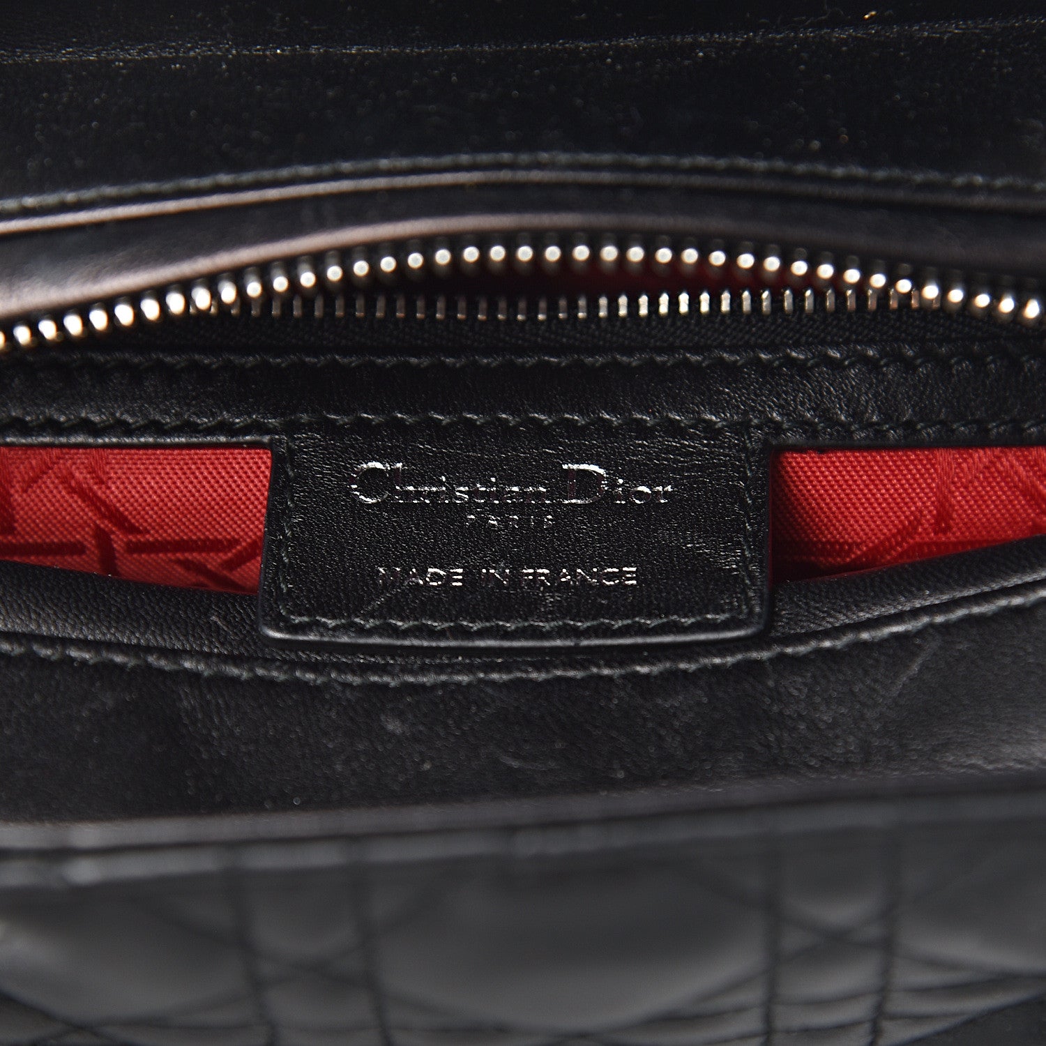 Christian Dior Lambskin Cannage Medium Lady Dior Black 7 of 16