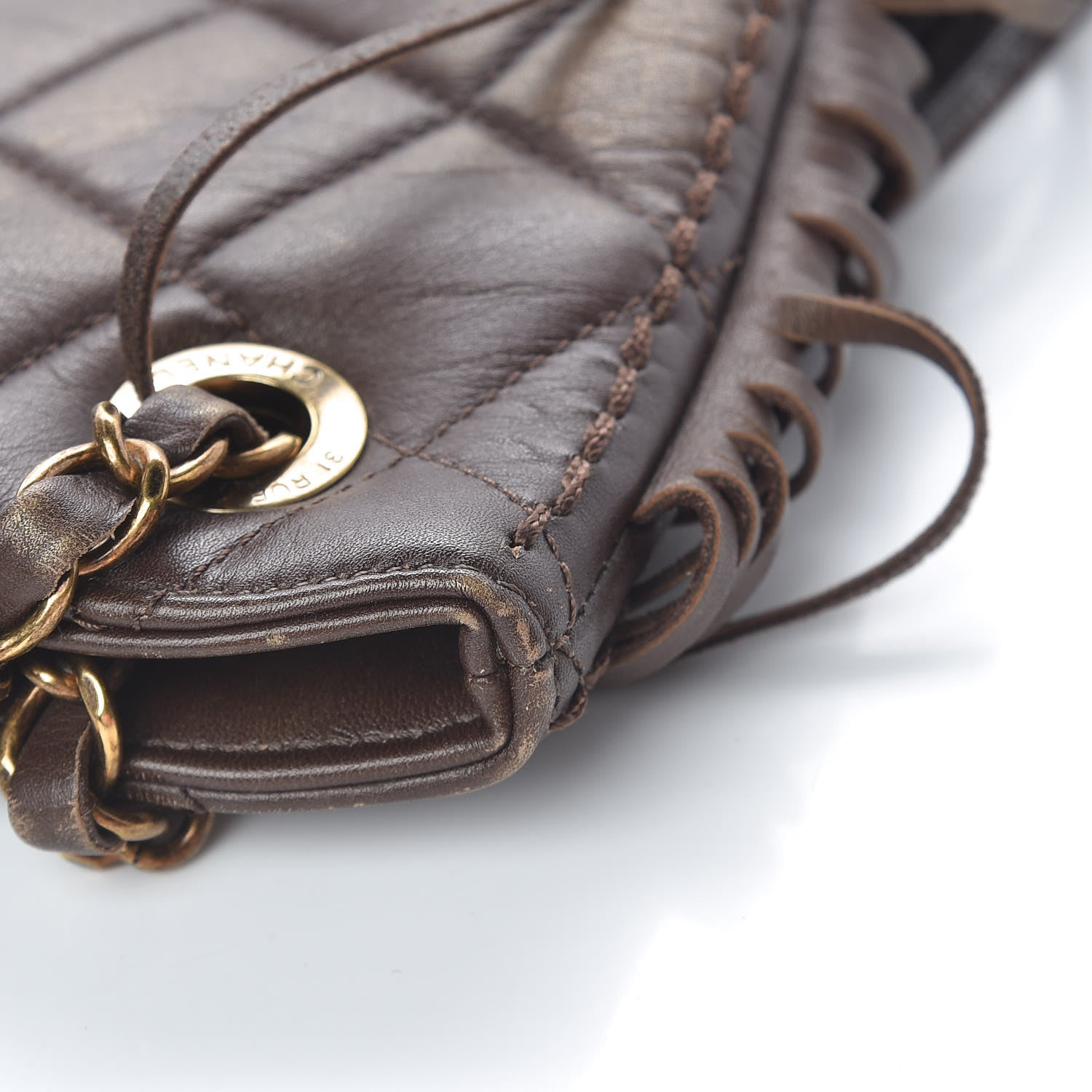Chanel Calfskin Quilted Into The Fringe Hobo Brown 14 of 17