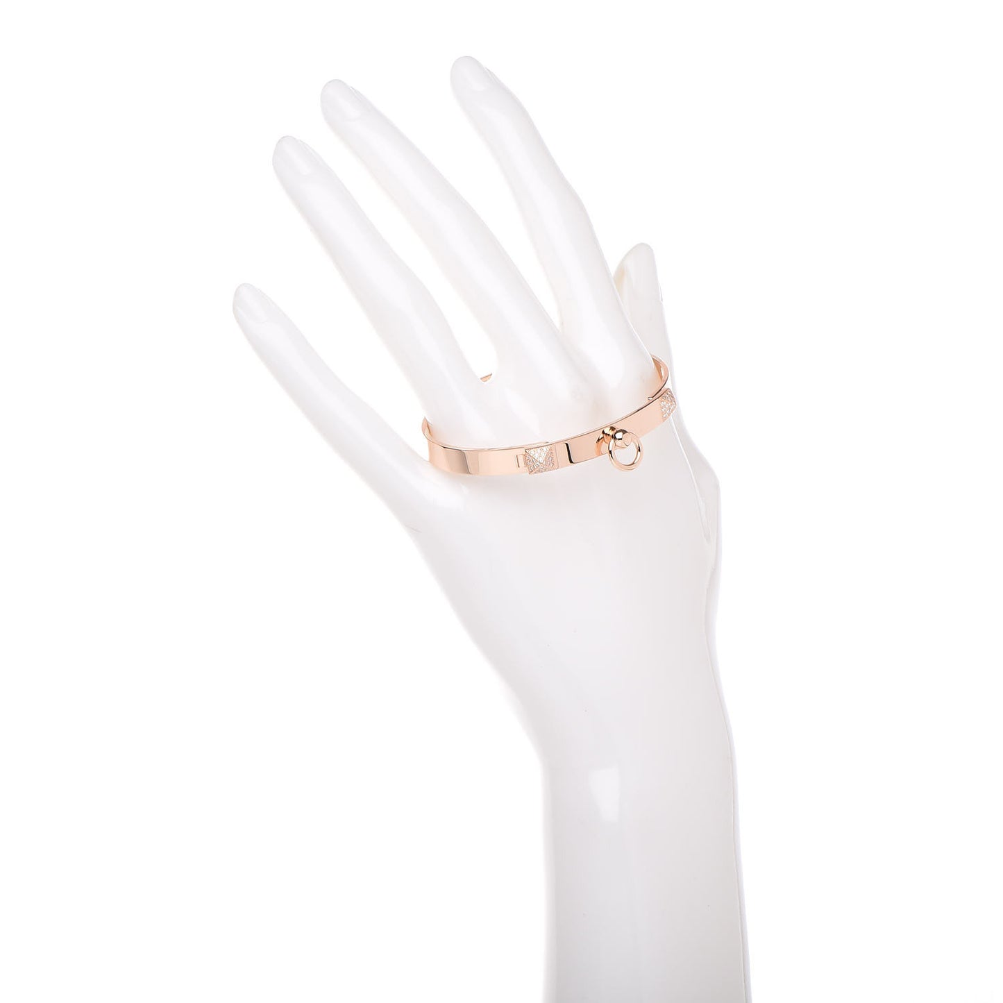 18K Rose Gold Diamond PM Collier De Chien Bracelet SH