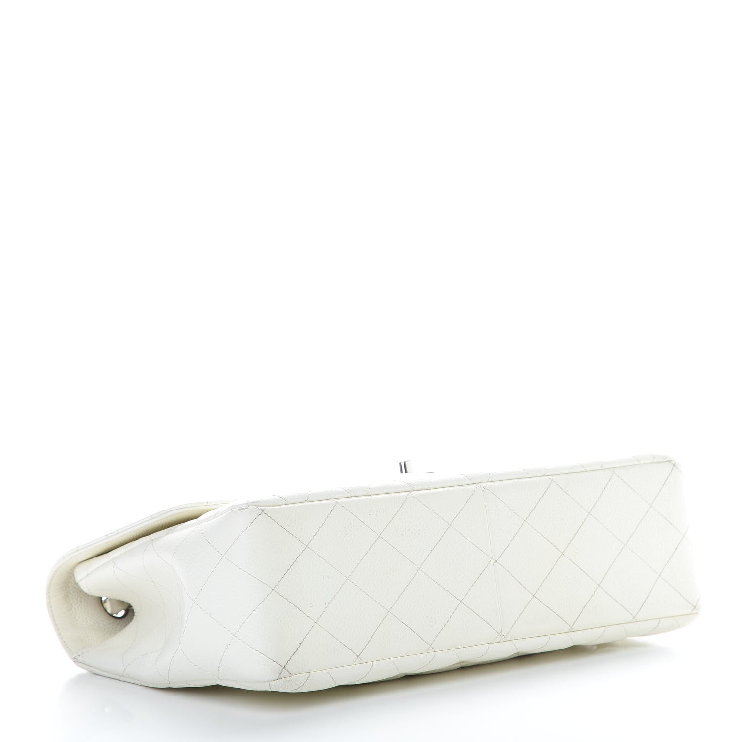 Chanel Caviar Quilted Jumbo Single Flap White 5 of 16