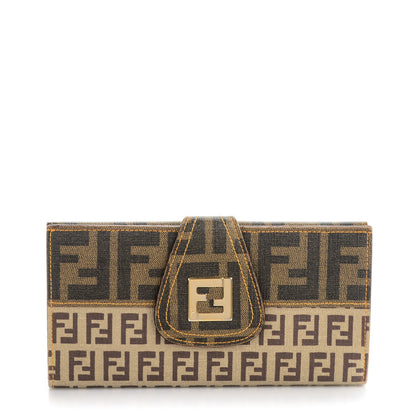 Fendi Zucca Zucchino Spalmati Continental Wallet Tobacco 1 of 7