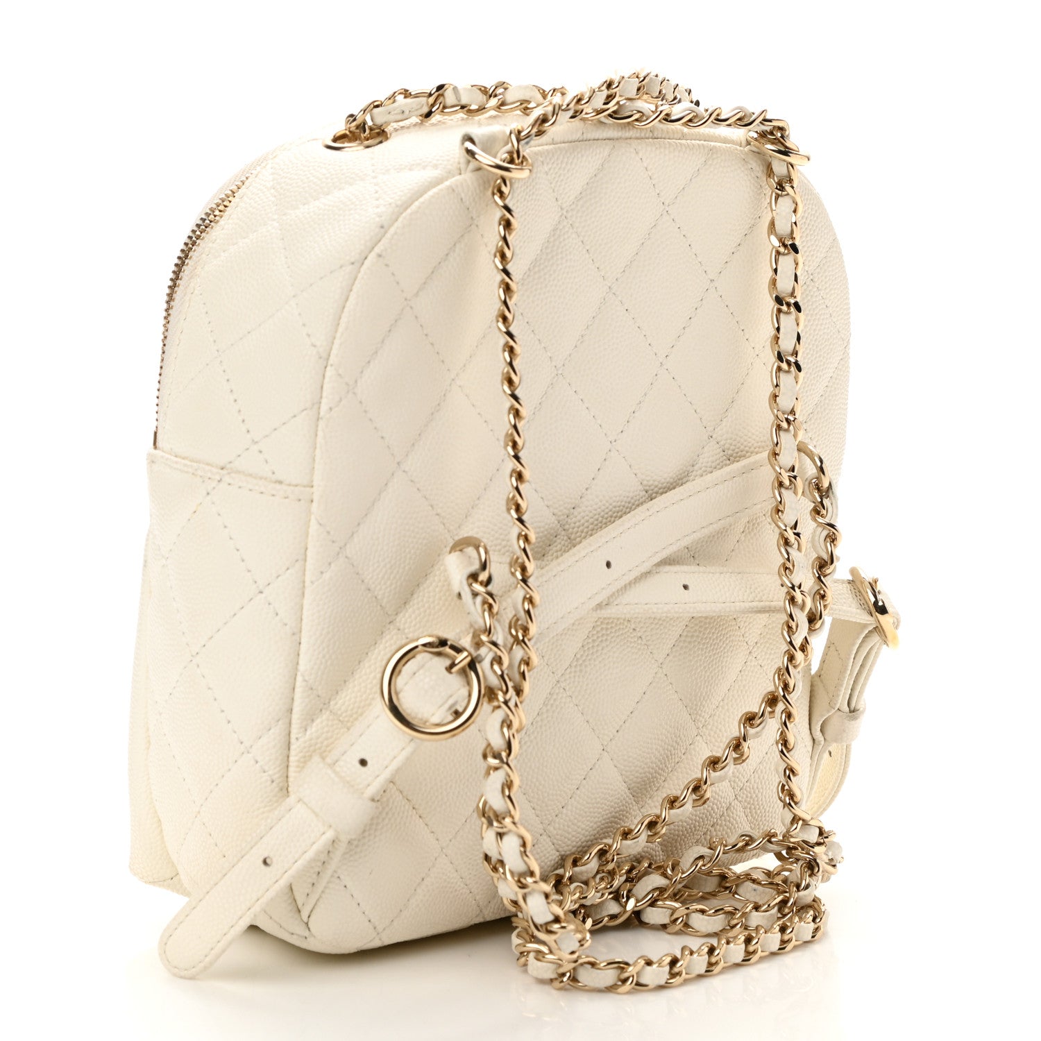 Chanel Caviar Quilted Small CC Day Backpack White 3 of 10