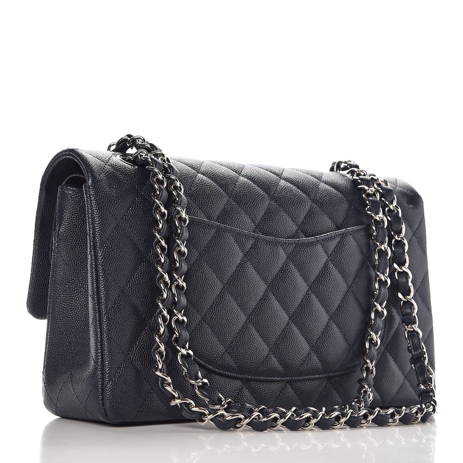 Chanel Caviar Quilted Medium Double Flap Navy 4 of 9