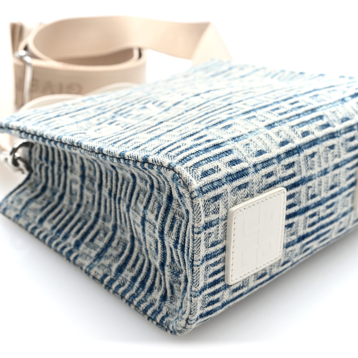 Washed Denim Mini G Shopping Tote Blue