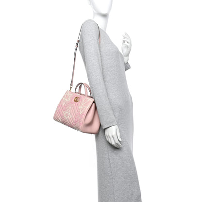 Gucci Calfskin Matelasse GucciGhost Small GG Marmont Tote Perfect Pink Rosa Ivory 2 of 15