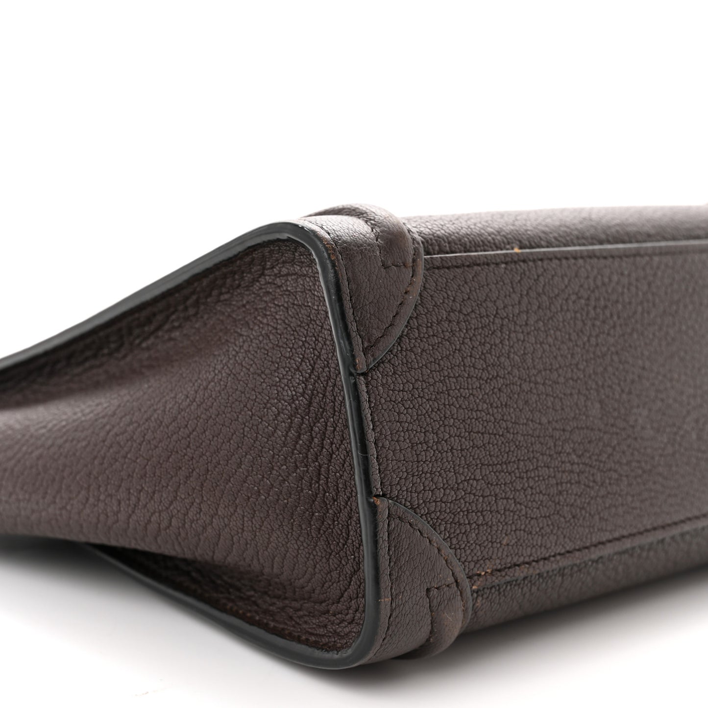 Drummed Calfskin Nano Luggage Brown