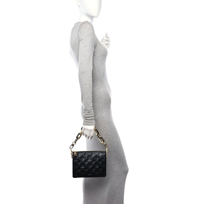 Louis Vuitton Lambskin Embossed Monogram Coussin BB Black 2 of 11