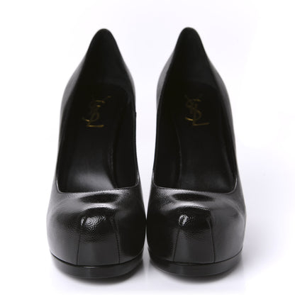 Saint Laurent Vernigolf Tribute Two 80 Platform Pumps 38.5 Black 2 of 10